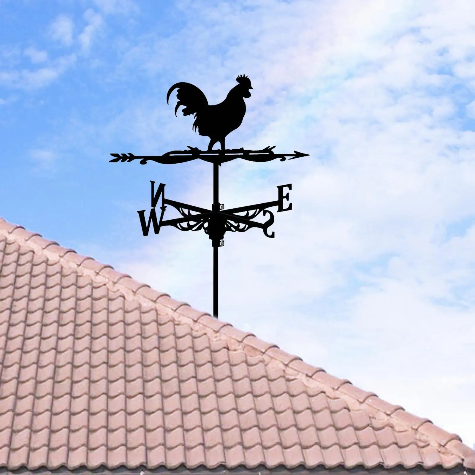 Fence Mount Shape Weathervane Weather Vane Decoration Wind Direction Indicator Farm Scene Metal for Garden Bracket Home Yard