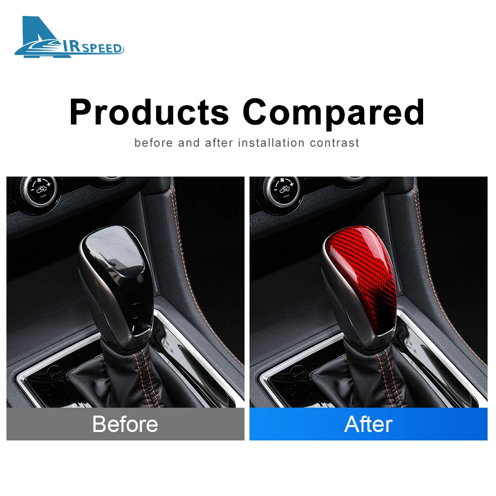 Copertura Pomello Cambio In Fibra Di Carbonio Per Subaru Impreza 2017-2019 E Crosstrek 2018-2021 - Nero - Foto 2