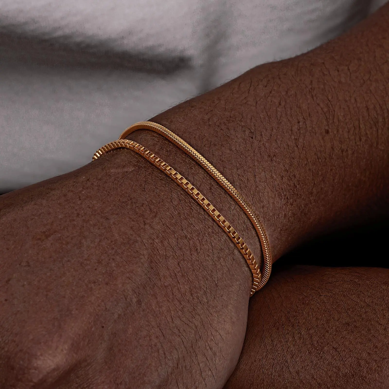 أساور سلسلة ثعبان بسيطة قابلة للتعديل من Vnox للرج...