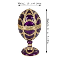 QIFU Vintage Purple Faberge Egg Style Trinket Box for Home Decor Gift 2