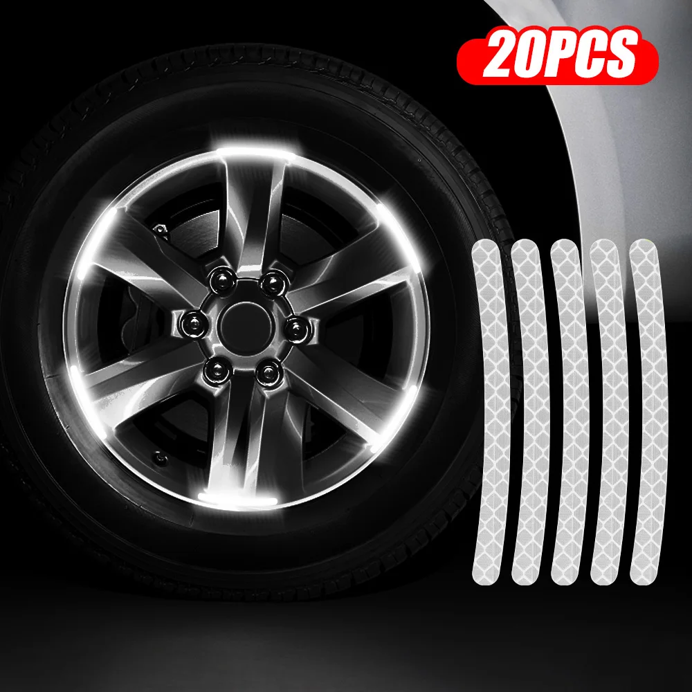 20/40 Pcs Auto Rad Hub Aufkleber Reflektierende Streifen Klebeband für  Motorrad Auto Nacht Fahr Sicherheit Luminous Universal Aufkleber Neue -  AliExpress