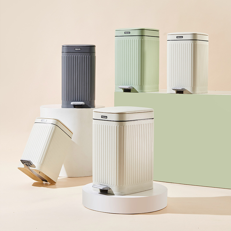 Garbage Can Household 2024 New Toilet Toilet with Lid Press Pedal Paper Basket Living Room Kitchen Large Capacity 7L-14L