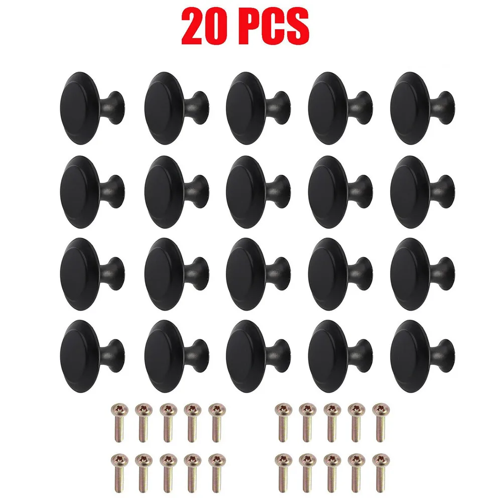 20pcs Round Knobs Stainless Steel Drawer Knobs Kitchen Cupboard