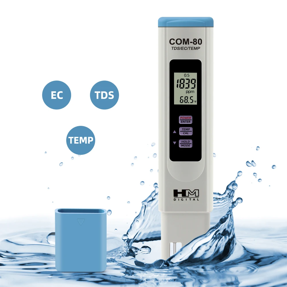 

U50 TDS EC TEMP Meter COM-80 Total Dissolved Solids Monitor Conductivity Tester for Aquarium Hydroponics Drinking Water