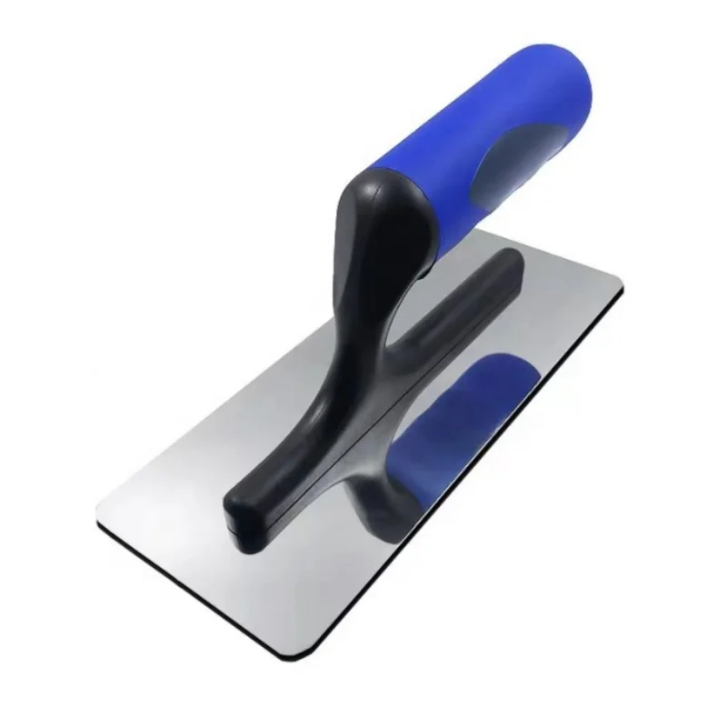 Concrete Finishing Float Trowel 1pc 20*8cm Stainless Steel Blue Plastic Handle For Construction Cleaning Tool plastering trowel