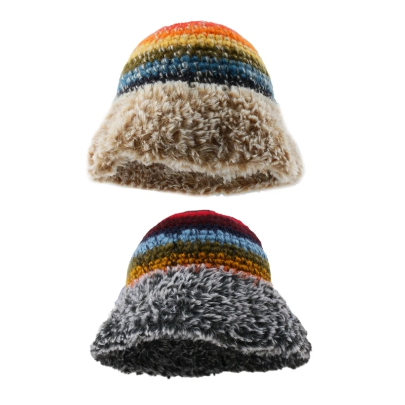 

Color Matching Bucket Hat for Adult Windproof Breathable Crochet Fisherman Hat