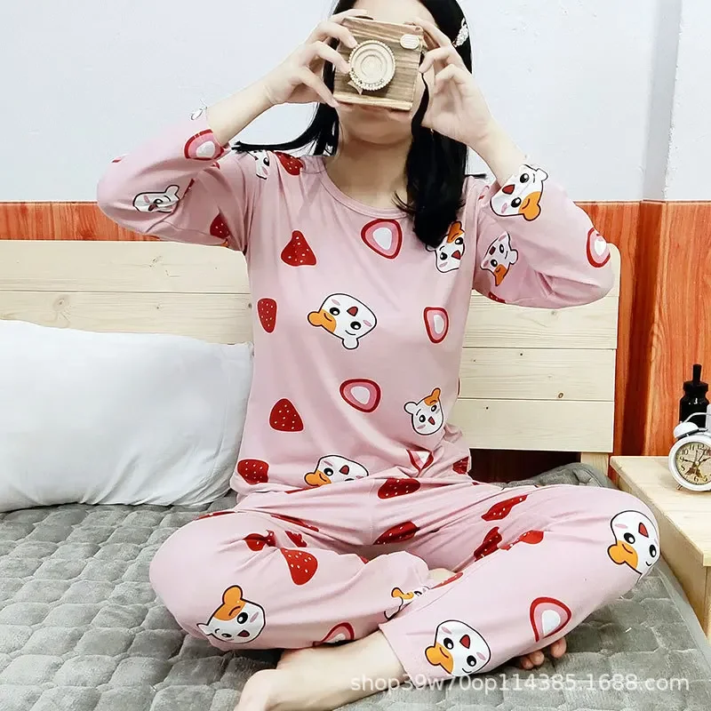 

New Disneys Mickey Mouse Women's Pajama Set Y2K Men Cartoon Long Sleeve Pants Home Furnishing Casual Loose Fitting Pajama Gift