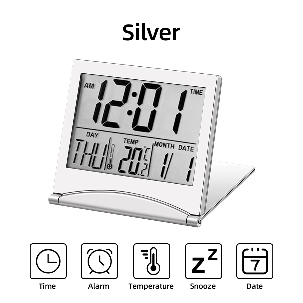 outside caliper Temea Folding LCD Digital Travel Clock Thermometer Humidity Meter Alarm Clock Desk Table Weather Station Desk Temperature Sensor 3m tape measure Measurement & Analysis Tools