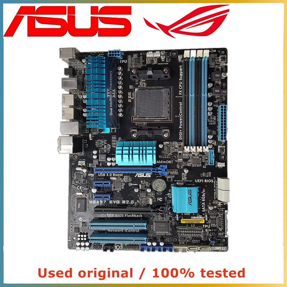 

For ASUS M5A97 EVO R2.0 Computer Motherboard AM3+ AM3 DDR3 32G For AMD 970 Desktop Mainboard USB3.0 SATA III