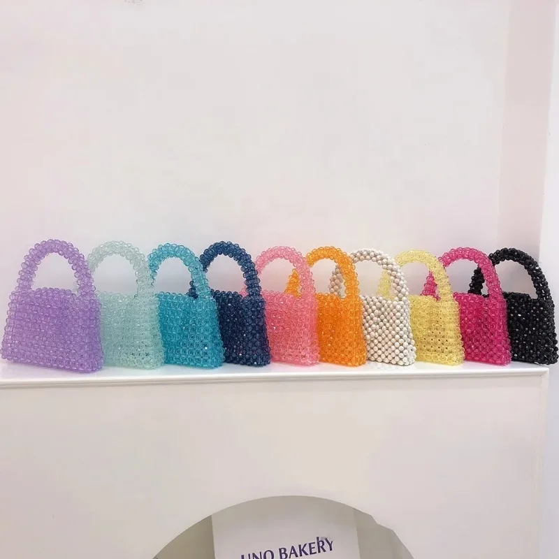 New Fashion Crystal Many Colors Chic Hand Beaded Women's Messenger Bags Beading Handbags For Girl
