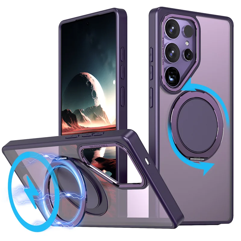 Magnetic MagSafe Rotating Shockproof Phone Case with Bracket