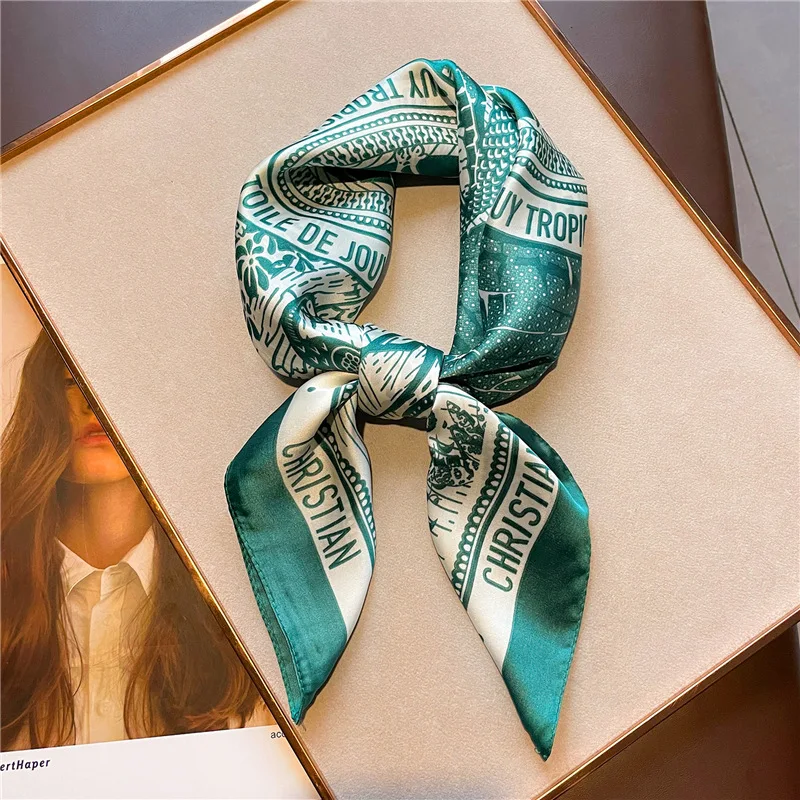 Ladies' Luxury Scarf Square Scarf for Women Neckerchief Female Headband Hair Wrap Print Ladies Foulard Fashion Hijab Bandana 6