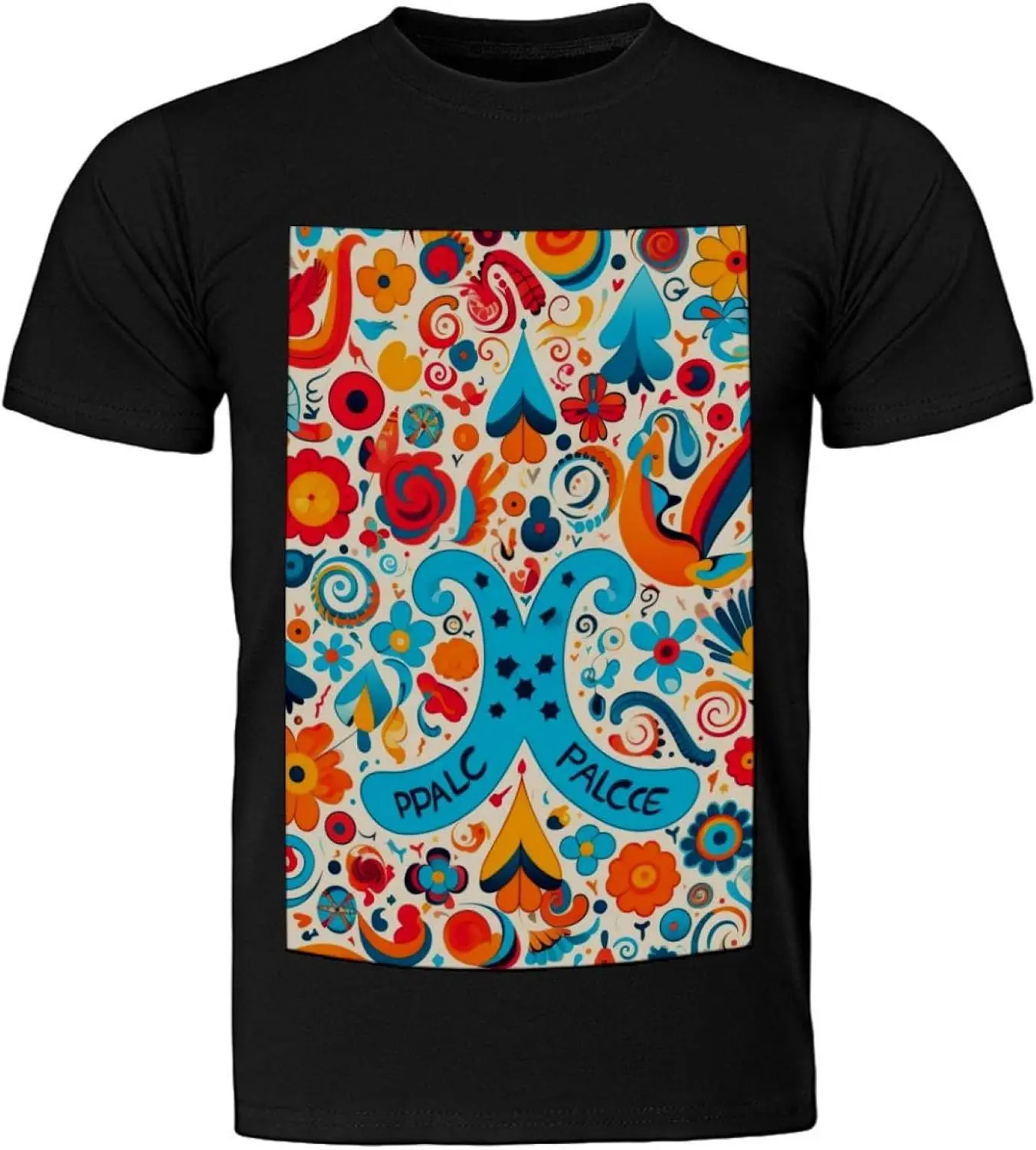 

Мужская хлопковая футболка с коротким рукавом, черная классическая Повседневная футболка из дышащего материала с изображением голубей и цветных цветов, 100%