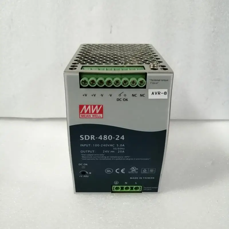 MEAN WELL SDR-480 시리즈 480W 단일 출력 산업용 DIN 레일 전원 공급 장치 SDR-480-24 SDR-480-48