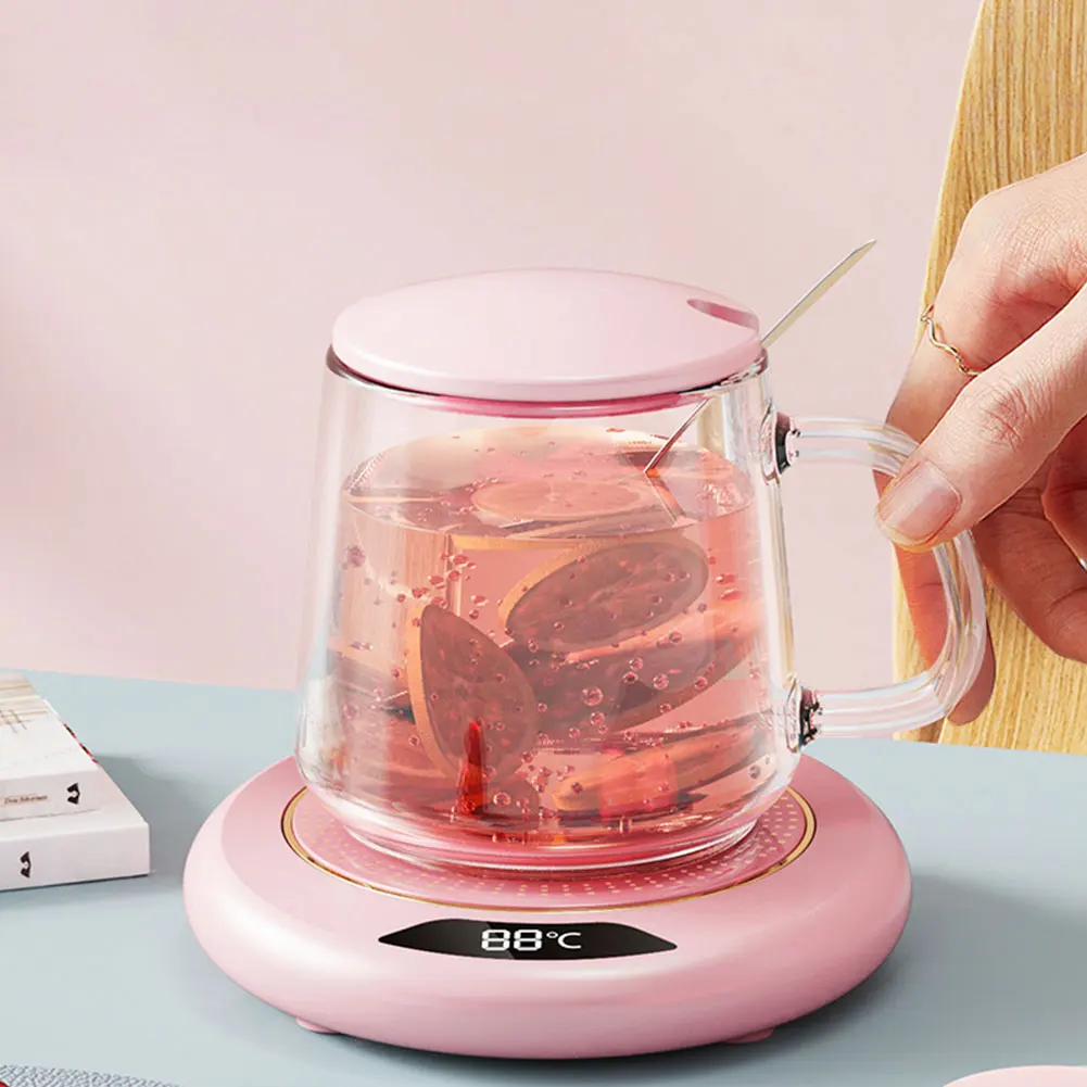 USB Smart Cup Warmer Electric Beverage Warmer Coffee Plate 3 Temperature Settings for Hot Coffee Tea and Milk