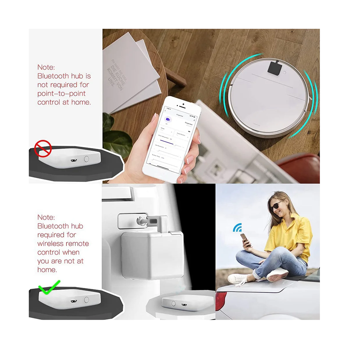 Tuya 허브 링크 핑거봇 Wi-Fi (지지대 2.4GHz) ,IFTTT 및 조율기 제어, 1 게이트 방식, 여러 핑거봇 연결 가능