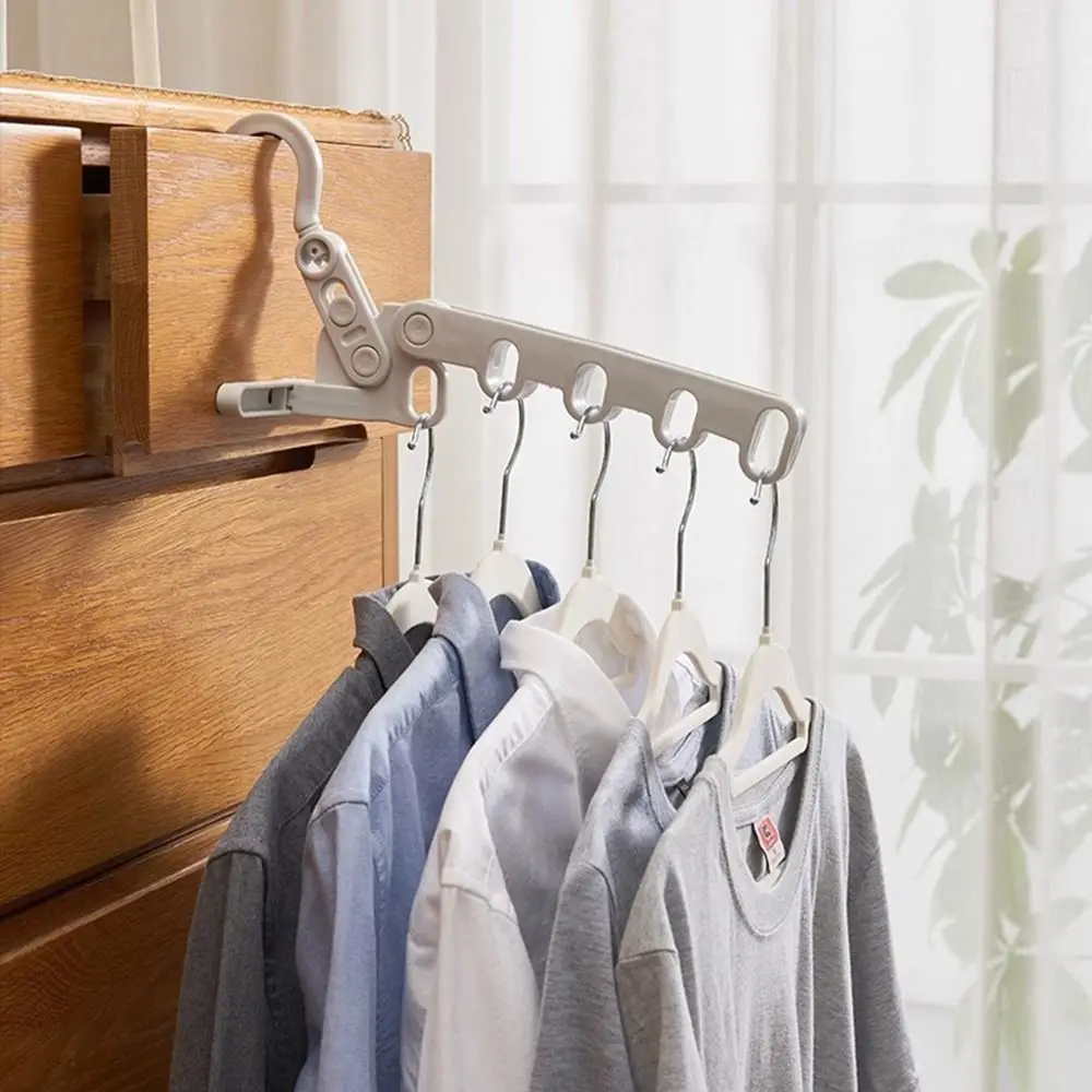 Faltbarer Wäscheständer mit fünf Löchern, tragbarer Reise-Wäscheständer für den Heimgebrauch, Hotels, Schlafsäle, universeller Haken-Kleiderständer – Detail 14