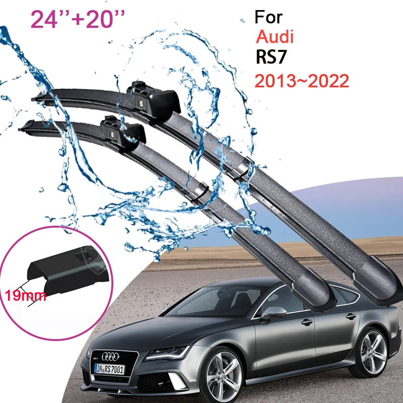 

Car Front Windshield Window Wiper Blades for Audi RS7 2013~2022 2018 2019 2020 2021 Frameless Rubber Snow Scraping Accessories