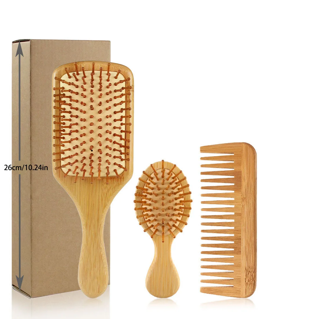 Eco-Friendly Bamboo Hair Brush & Comb Collection for Smooth & Tangle-Free Hair