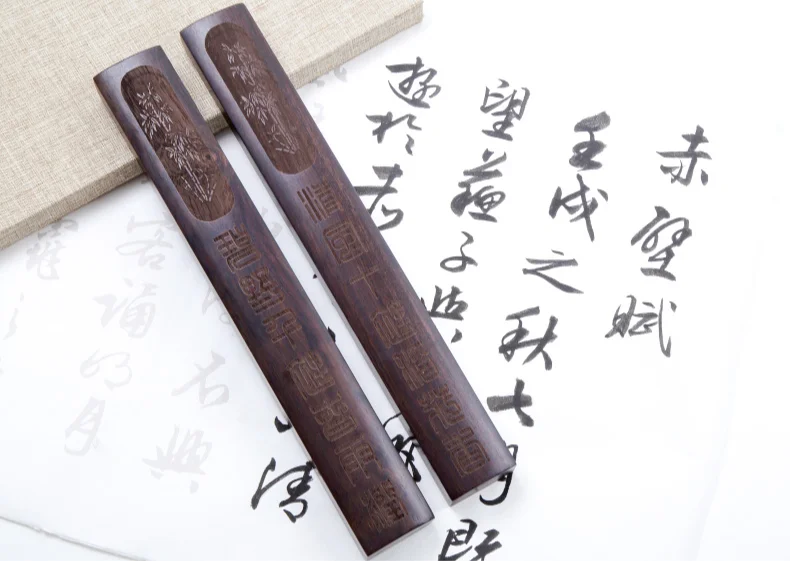 Chinesischen Schriftzug Briefbeschwerer Holz Pinsel Malerei Kalligraphie Briefbeschwerer 19,8-30cm Sandelholz Pisa Papeles Papier Presse Prop – Detail 2