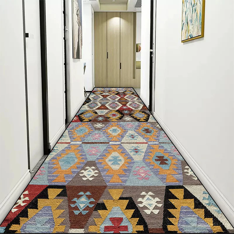 Persian Long Corridor Carpet Non-slip Hall Runner Carpets Stairway Hallway Decoration Home Floor Mats Customizable Aisle Rug 2