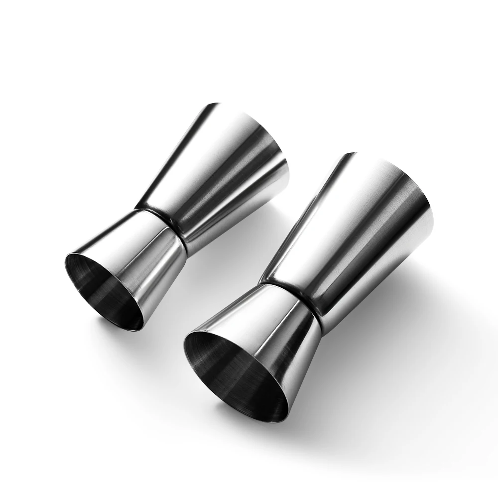 Double Head Design Cocktail Shaker Measure Jigger Cup 15/30ml 25/50ml Stainless Steel Measure Cup Dual Shot Drink Bar Tools