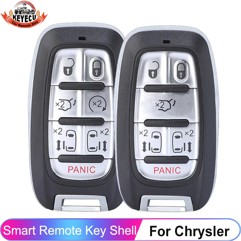 KEYECU 6 / 7 Button Smart Remote Key Case Shell For Chyrsler Pacifica Voyager Cover Fob M3N-97395900