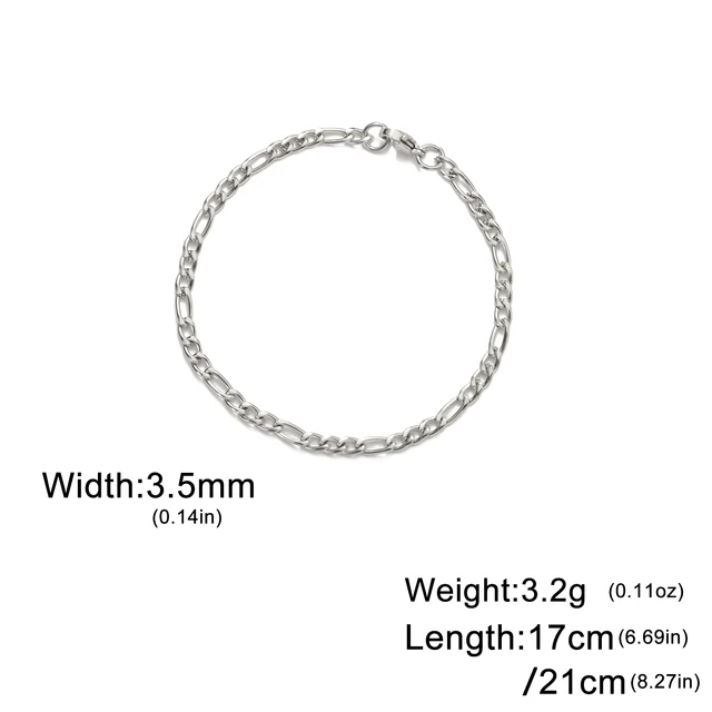97034-8909e6.jpg Lucktune bracelet chaine argent homme bracelet aciers inoxydables figaro Figaro chaîne Bracelet pour hommes femmes acier inoxydable largeur 3-10 MM Bracelets Punk bijoux Couple cadeau Pulsera Hombre nouveau