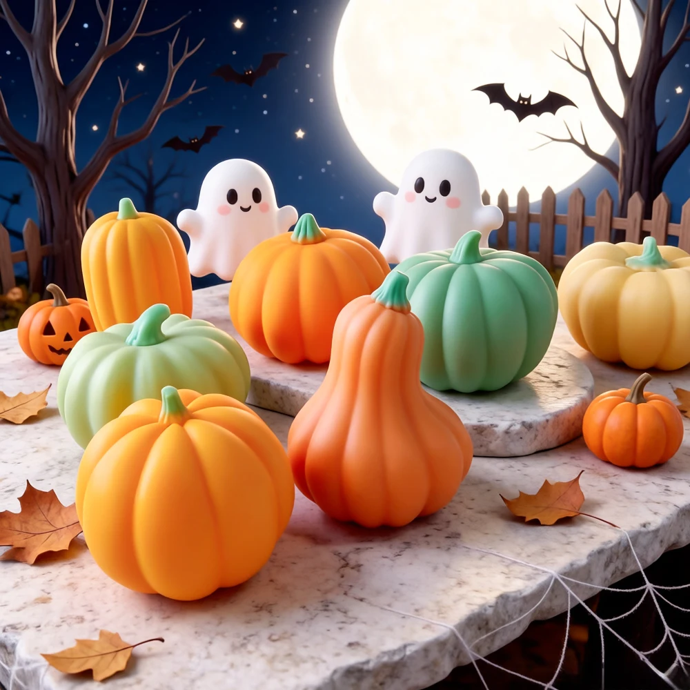 Halloween Pumpkin Silicone Mold for DIY Candle, Resin, and Soap Crafting