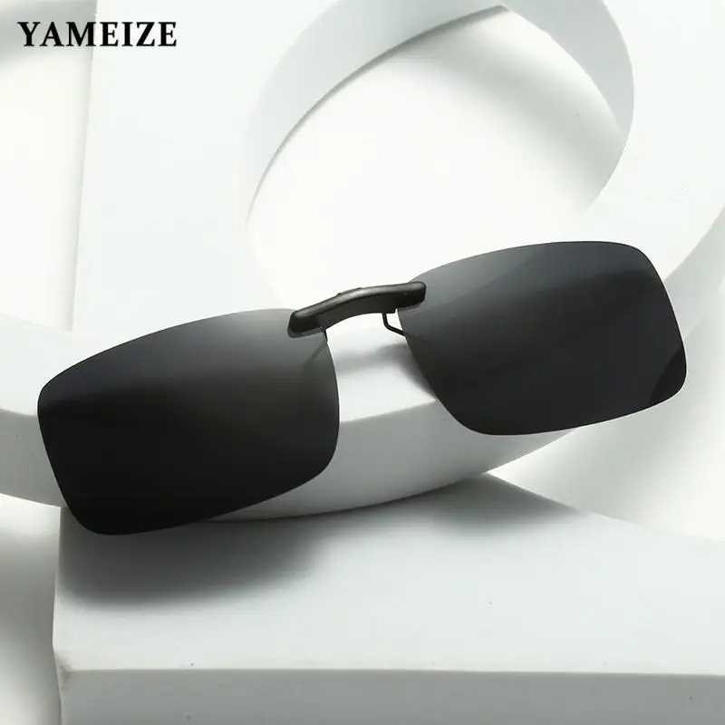 YAMEIZE lunettes de soleil à Clip polarisées sans monture femmes hommes Sport lunettes photochromiques lunettes de soleil Anti-éblouissement Vision nocturne_voghion.com