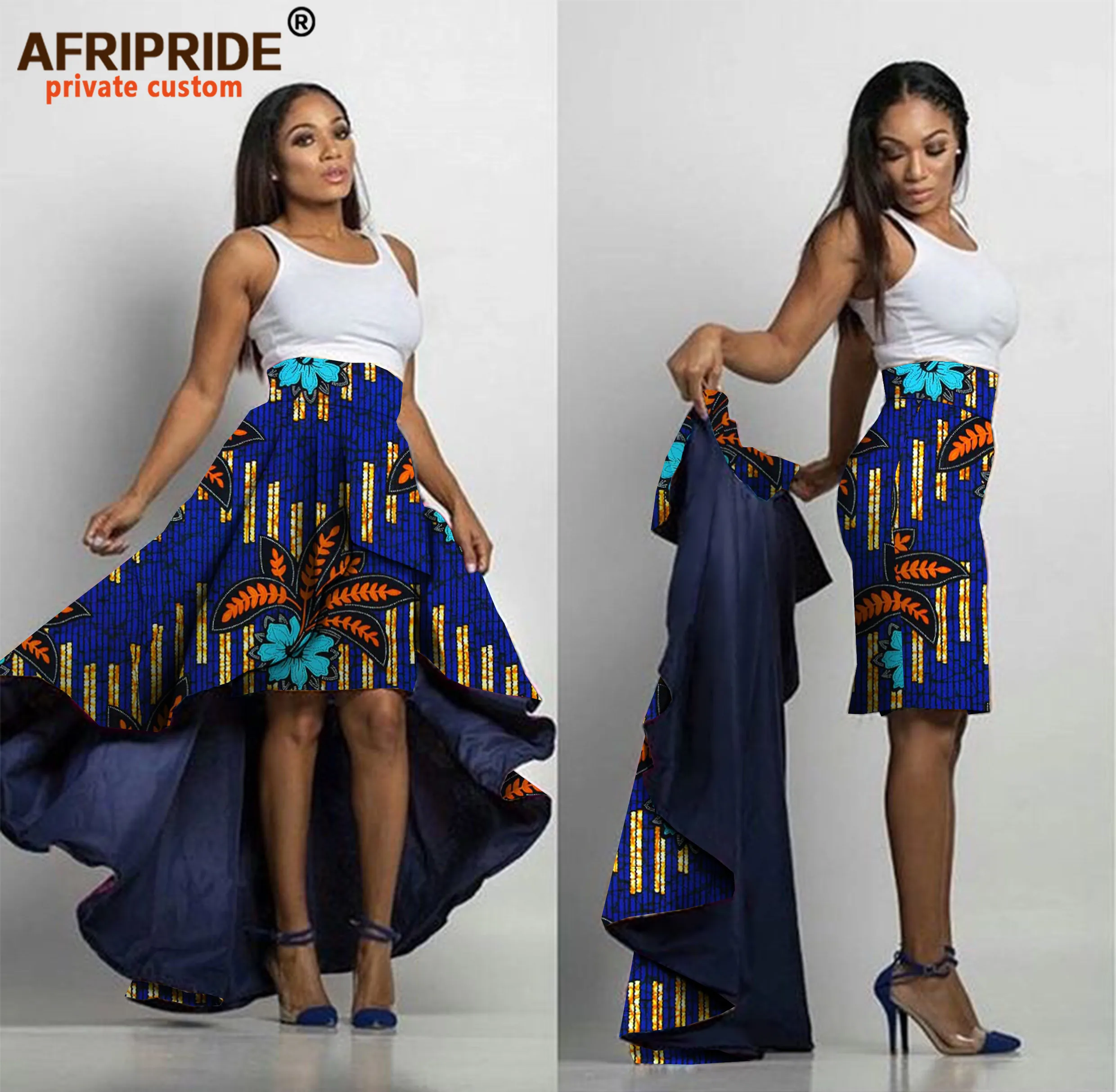 African Skirts Set for Women Midi Pencil +long Pleated Skirt One Skirt with Two Styles New Special Disign A722708