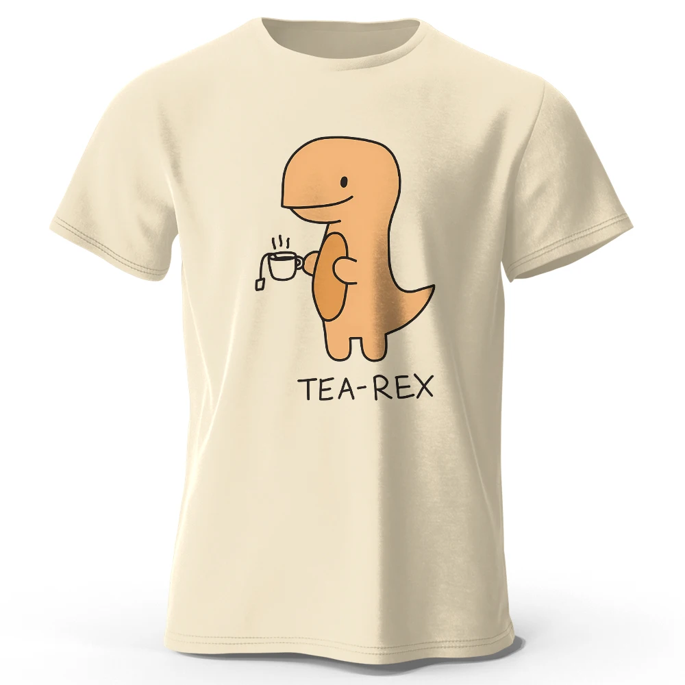 Whimsical Tea-Rex Dinosaur 100% Cotton Unisex T-Shirt - Soft, Breathable, and Playful Design