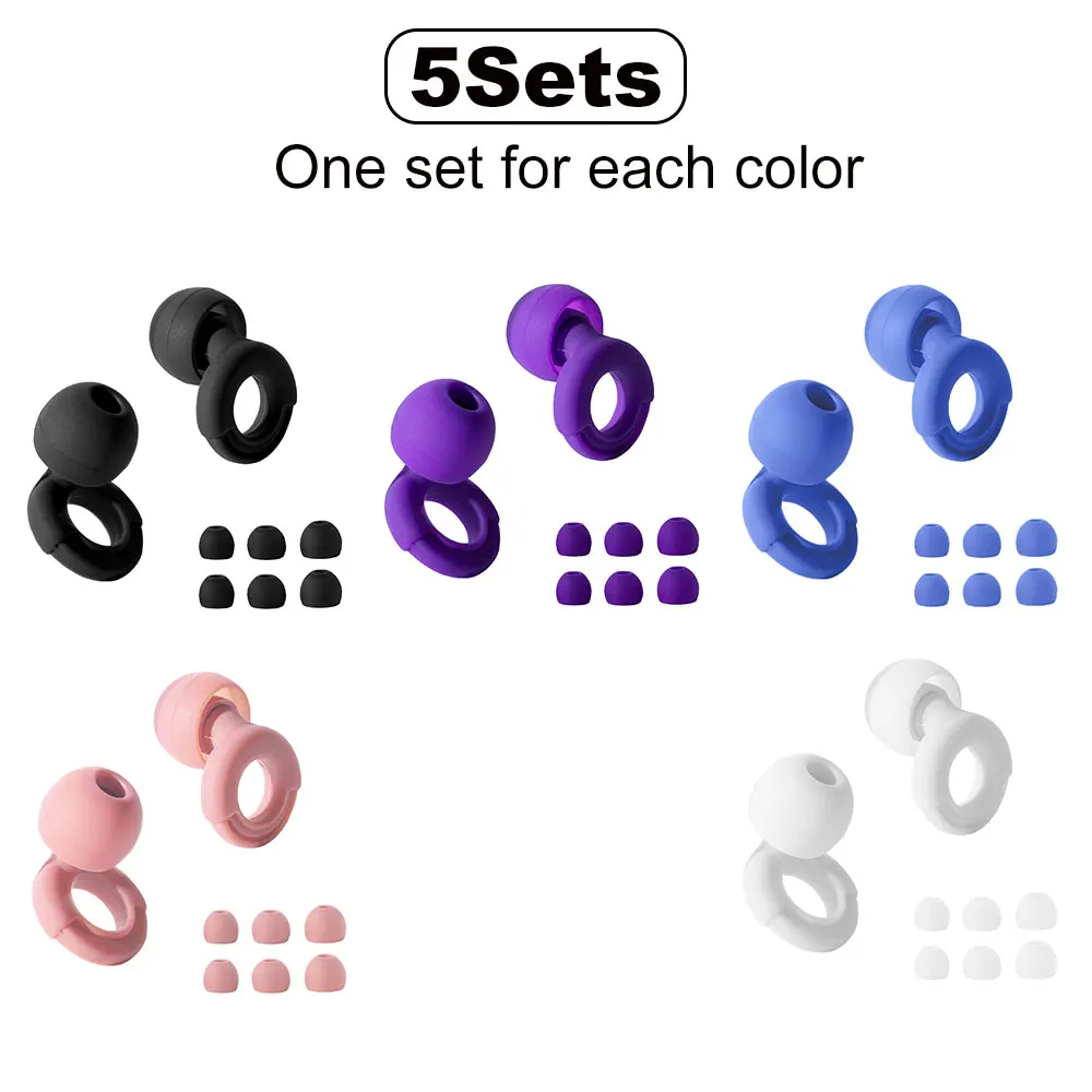 HUAK Super Soft Reusable Noise Reduction Ear Plugs – Ideal for Sleep, Swimming, and Work