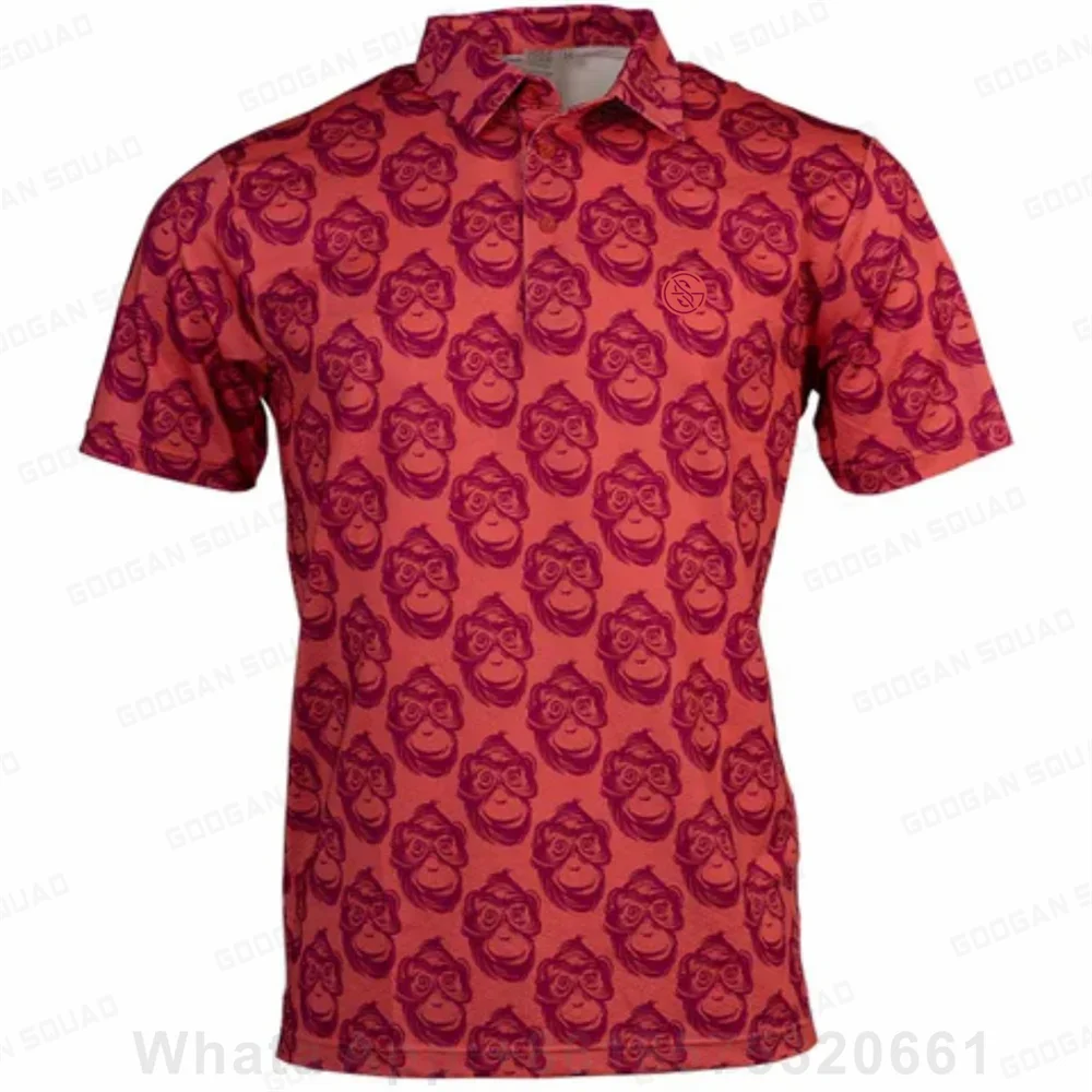 Men's Polo T-Shirt Short Sleeve Fishing Golf Clothing Summer Quick Dry Casual Fashion Volleyball Tops