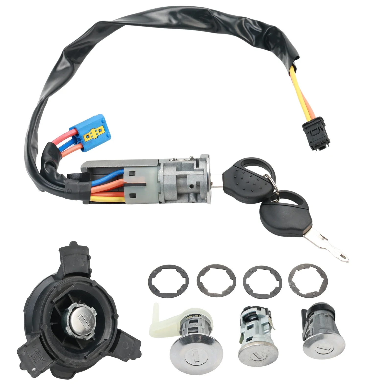 ชุด3ล็อค + Neiman + ฝาน้ำมันเชื้อเพลิง + 2ปุ่มเข้ากันได้กับเปอโยต์206 (จาก1998) 1