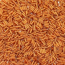 Vibrant Glass Seed Beads - Tube - Shaped for DIY Jewelry & Crafts (225 pcs) (Orange)