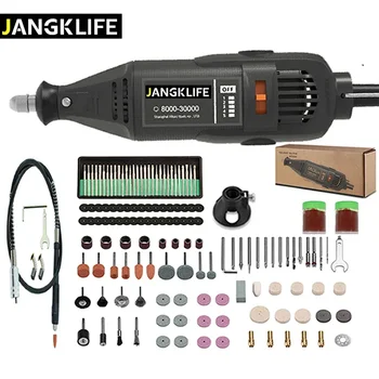 JANGKLIFE 110V 220V Utensili elettrici Mini trapano elettrico Smerigliatrice Incisore Lucidatore con set di utensili rotanti Kit per 3000 4000 1