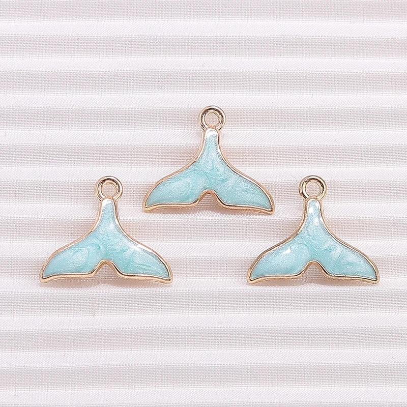 10 Stück 17 x 14 mm niedliche Fischschwanz-Anhänger für die Schmuckherstellung, Ohrringe, Halsketten, Armbänder, DIY, handgefertigtes Kunsthandwerk, Zubehör – Detail 4