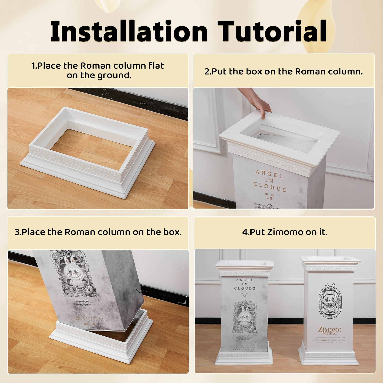 Zimomoのディスプレイアクリルボックス用、Pop Mart Labubuドール用