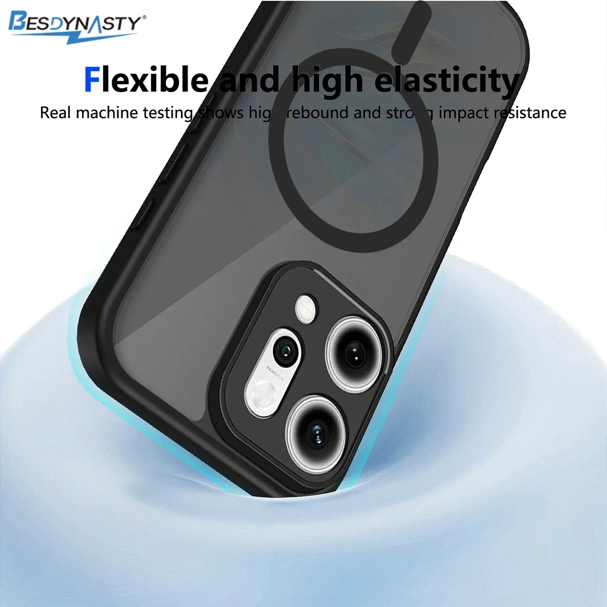 Magnetic Plating Shockproof Airbag Soft Matte Transparent Phone Case