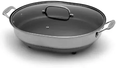 1500-Watt Nonstick Oval Electric Skillet,Brushed Stainless 18 IN 2