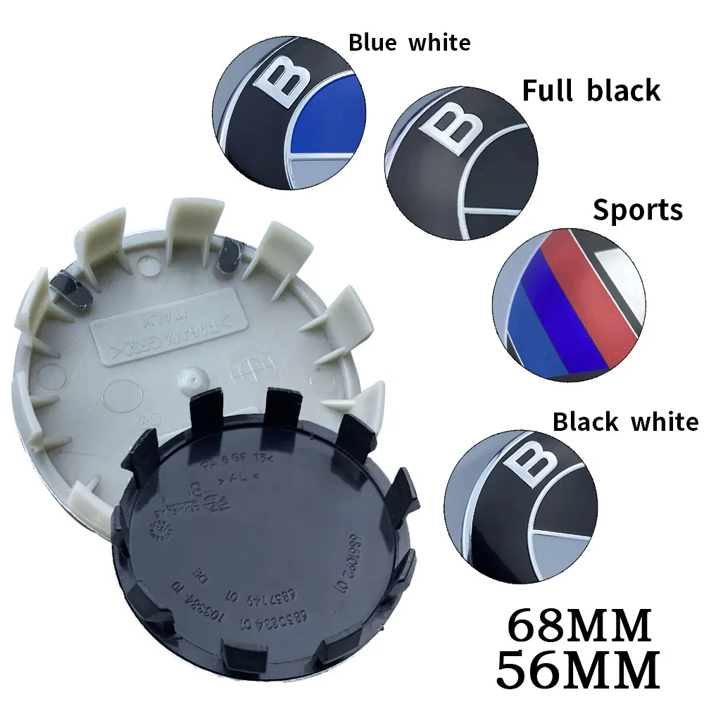 20pcs 56mm 68mm Car Wheel Center Hub Cap Auto Rim Covers For BMW E36 E46 E53 E90 E60 E61 E93 E87