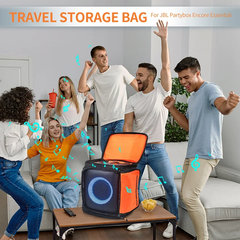 Waterproof Bluetooth-compatible Speaker Storage Bag With Adjustable Strap Travel Carrying Case For JBL PartyBox Encore Essential