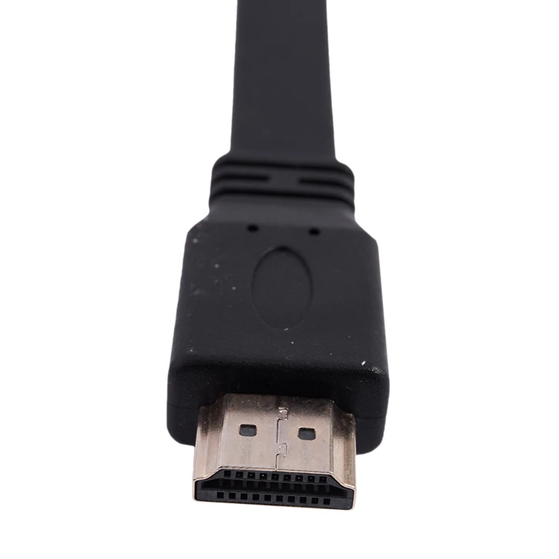 2Pcs 0.3M 1.4V High Speed 1.4A HDMI Video Audio Flat Cable M/M 1080P 3D