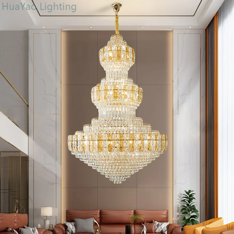 Crystal Duplex Building Headlight Living Room Light New Luxury