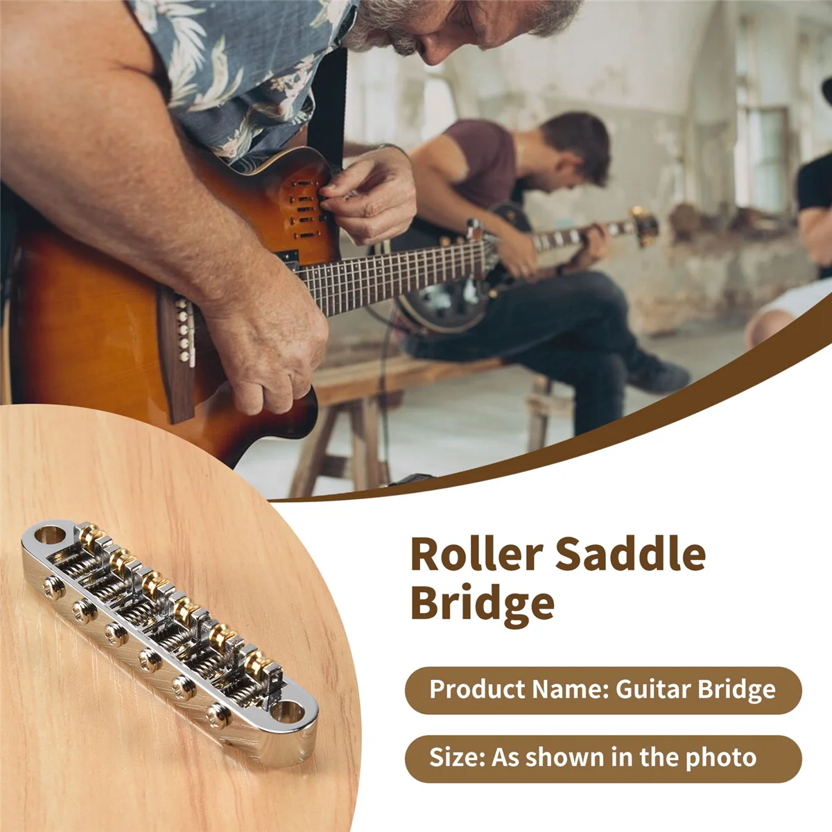Silver Tune-O-Matic Electric Roller Saddle Bridge Lp Electric Guitar Bridge Made in Korea 5