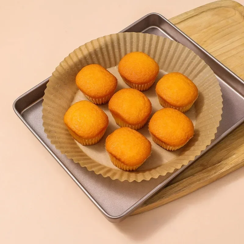 30/50pcs Disposable Air Fryer Paper Baking Wood Pulp Steamer Cheesecake Airfryer Papers Supplies Butter Square Bakeware Kitchen