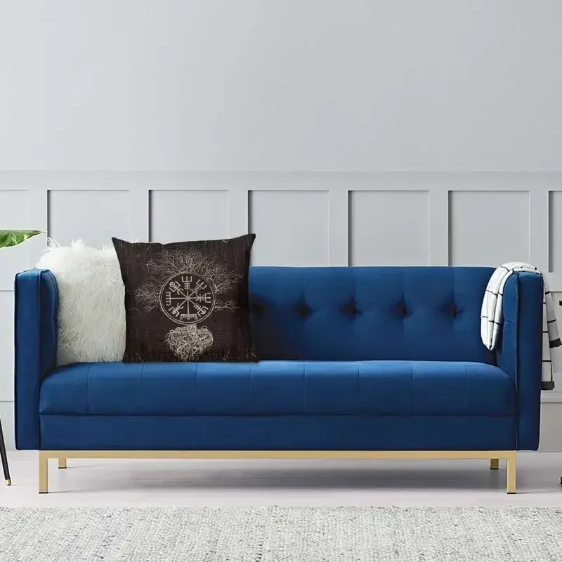 Vegvisir And Tree Of Life Yggdrasil Throw Pillow Covers Home Decorative Modern Viking Compass Outdoor Cushions Square Pillowcase