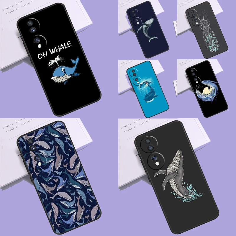 Whale Fish Wave Sea Case Per Honor X9 X6 X7 X8 A Magic 4 5 Lite Honor 90 Lite 50 70 8X 9X Magic 5 Pro Coque