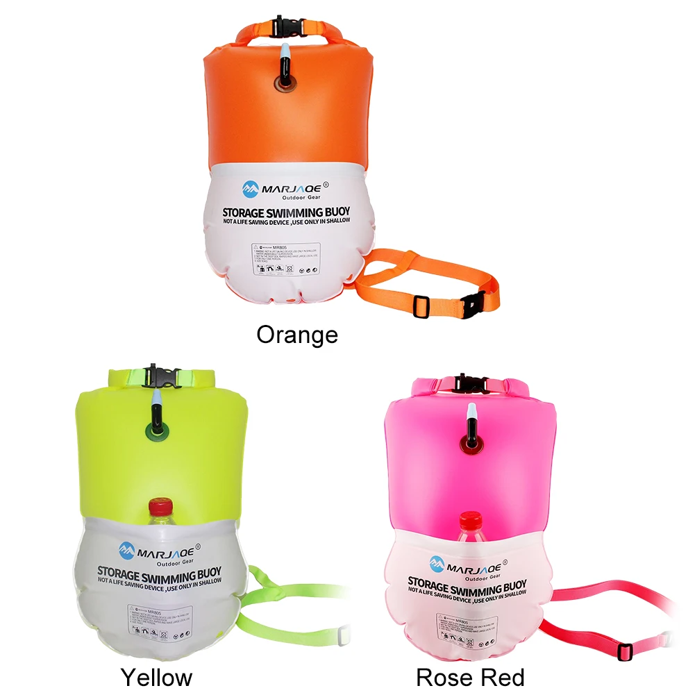Inflatable Open Swimming Buoy Portable Clothing Wallet Storage for Rafting Snorkeling Diving 20L Swimming Water Sport Safety Bag